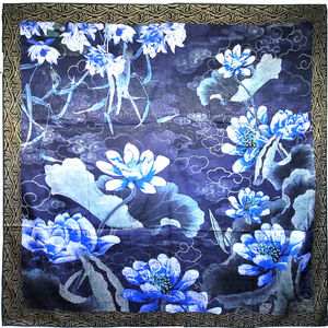 NWT Double Sided Silk Scarf 52"x52" Large Square Shawl Wrap XiangYunSha 3676